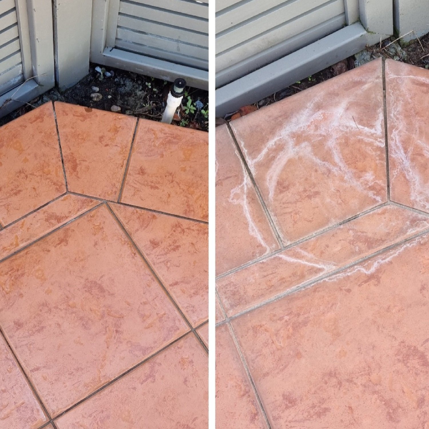 Silica and calcium buildup on tiled surfaces