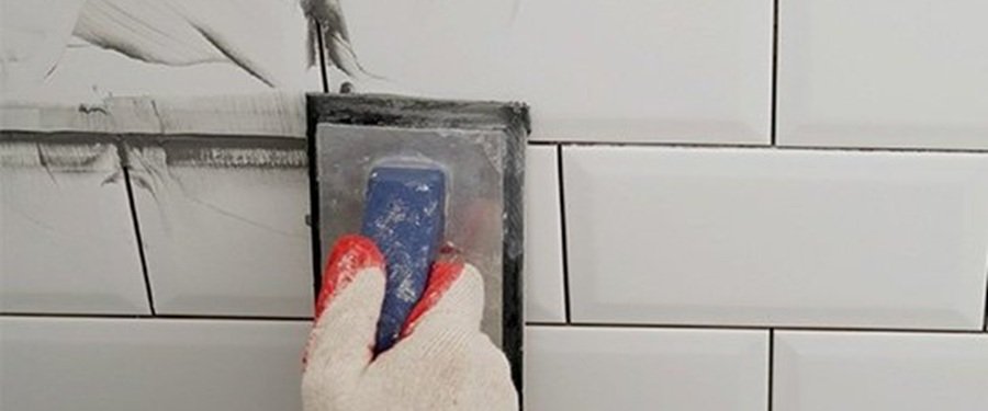 Clean, regrouted bathroom tiles